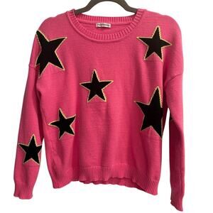 Theo & Spence Pink Star Sweater Size Small Y2K 90's Retro